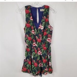 Show Me Your Mumu Riri Romper Ruffle Hem Floral S